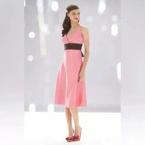 WTOO Watters & Watters In Bloom Pink & Brown Gown Dress Size 12 Cocktail Prom